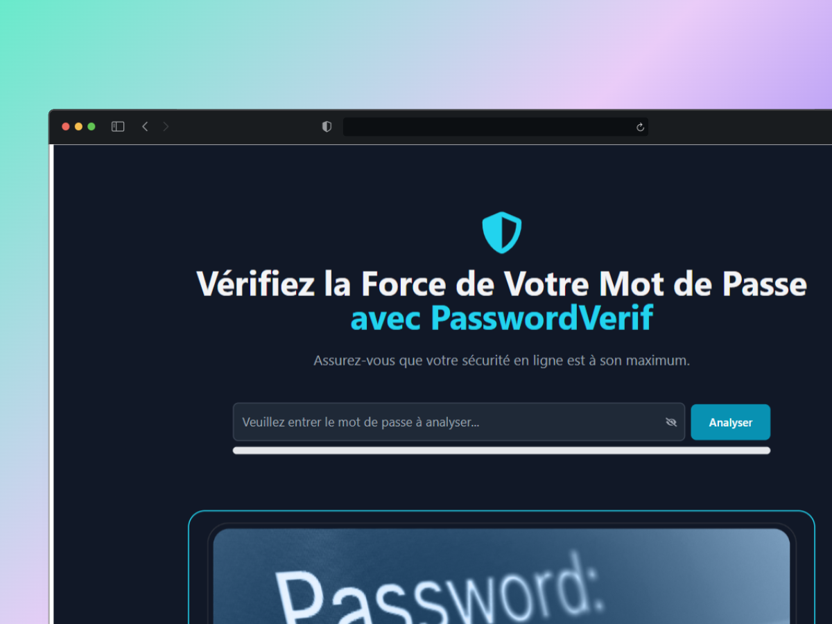 PasswordVerif, outil d'analyse de la force des mots de passe.